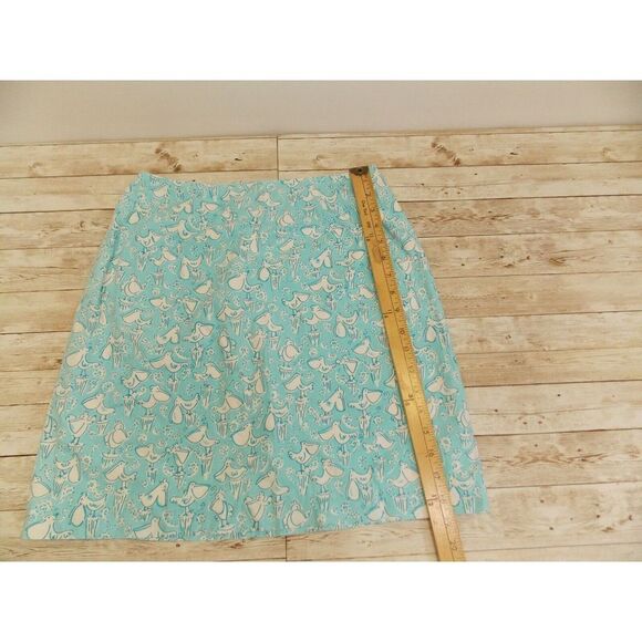 Lilly Pulitzer Vintage Ol Salty Seagull Print Preppy Skirt Sz 6 Blue White - Picture 7 of 7